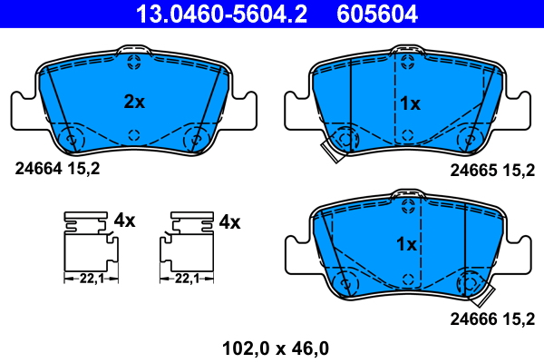 ATE Hátsó fékbetét 13.0460-5604.2_ATE