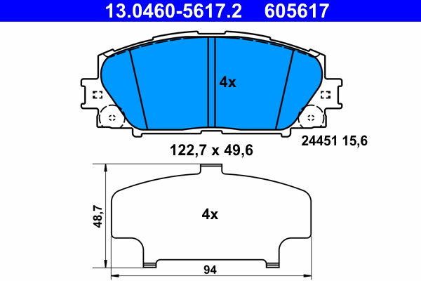 ATE Első fékbetét 13.0460-5617.2_ATE