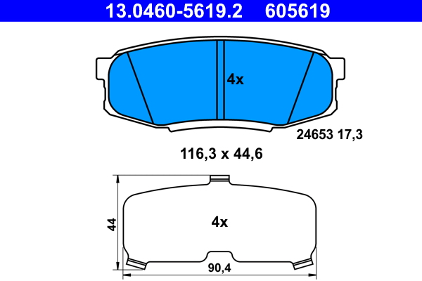 ATE Hátsó fékbetét 13.0460-5619.2_ATE