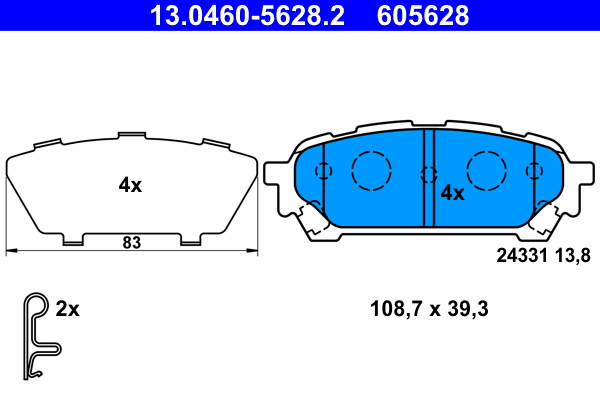 ATE Hátsó fékbetét 13.0460-5628.2_ATE