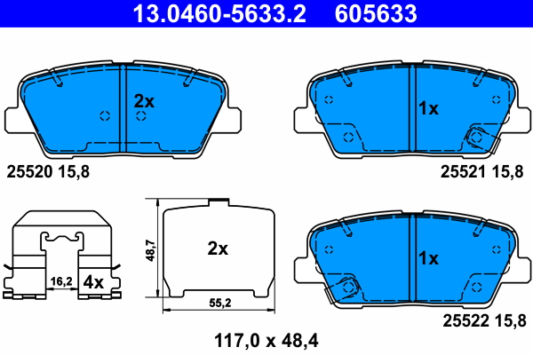 ATE Hátsó fékbetét 13.0460-5633.2_ATE