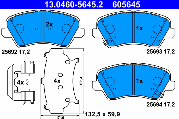 ATE Első fékbetét 13.0460-5645.2_ATE