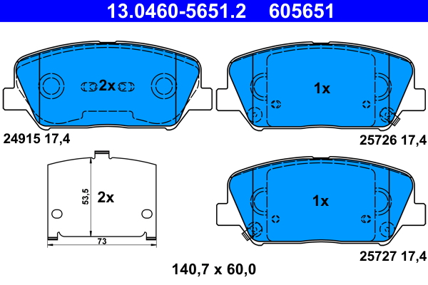 ATE Fékbetét, mind 13.0460-5651.2_ATE