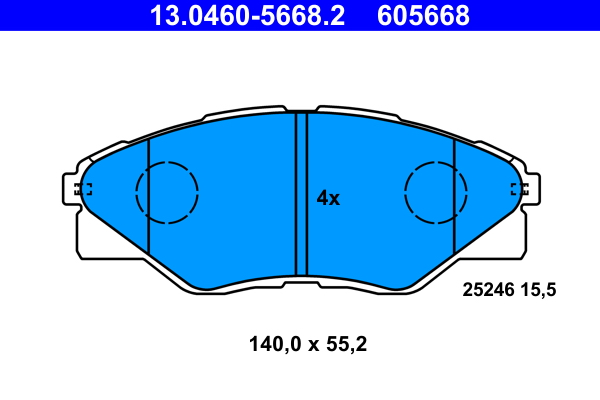 ATE Fékbetét, mind 13.0460-5668.2_ATE