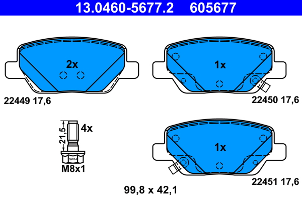 ATE Hátsó fékbetét 13.0460-5677.2_ATE