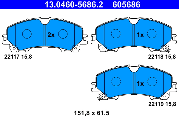 ATE Első fékbetét 13.0460-5686.2_ATE