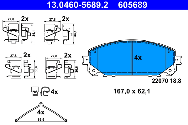 ATE Fékbetét, mind 13.0460-5689.2_ATE