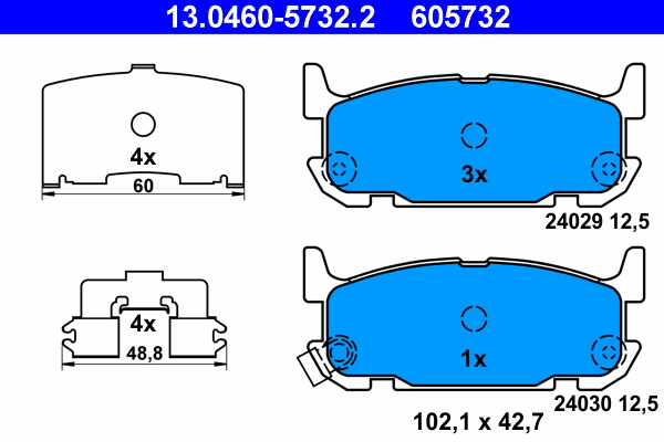 ATE Hátsó fékbetét 13.0460-5732.2_ATE