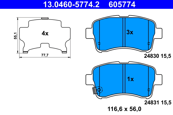 ATE Első fékbetét 13.0460-5774.2_ATE