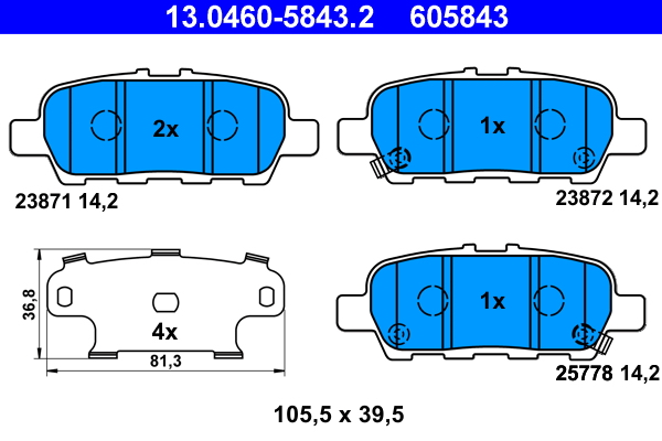 ATE Hátsó fékbetét 13.0460-5843.2_ATE