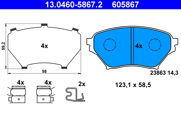 ATE Első fékbetét 13.0460-5867.2_ATE