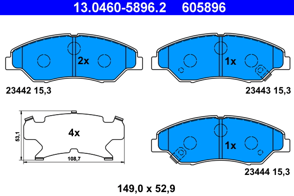 ATE Első fékbetét 13.0460-5896.2_ATE