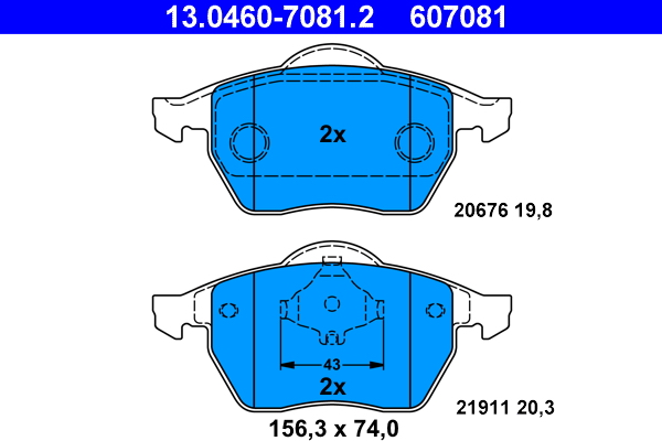 ATE Első fékbetét 13.0460-7081.2_ATE