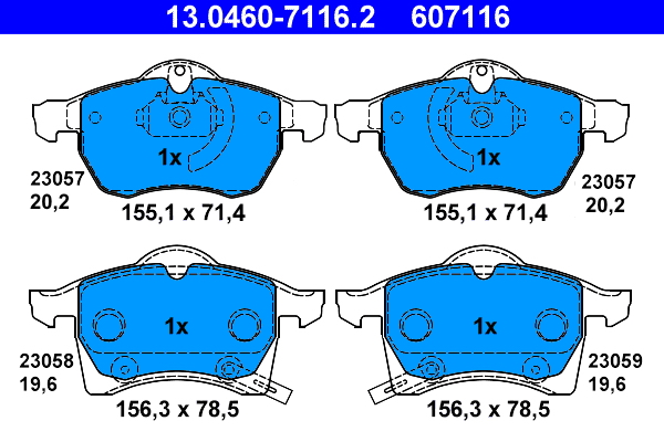 ATE Első fékbetét 13.0460-7116.2_ATE