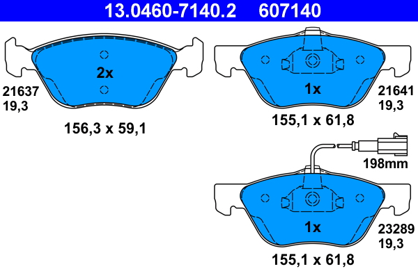 ATE Első fékbetét 13.0460-7140.2_ATE