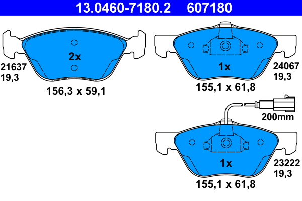 ATE Első fékbetét 13.0460-7180.2_ATE