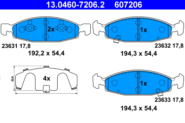 ATE Első fékbetét 13.0460-7206.2_ATE