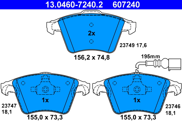 ATE Első fékbetét 13.0460-7240.2_ATE