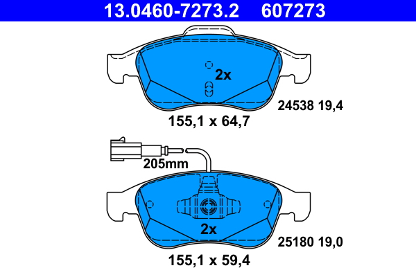 ATE Első fékbetét 13.0460-7273.2_ATE