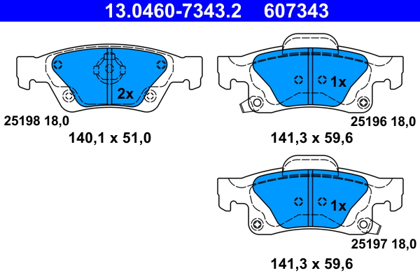 ATE Fékbetét, mind 13.0460-7343.2_ATE