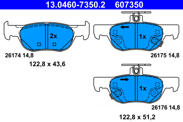 ATE Fékbetét, mind 13.0460-7350.2_ATE