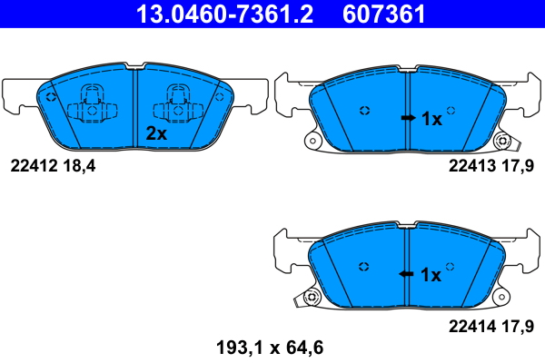 ATE Fékbetét, mind 13.0460-7361.2_ATE