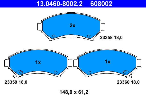 ATE Első fékbetét 13.0460-8002.2_ATE