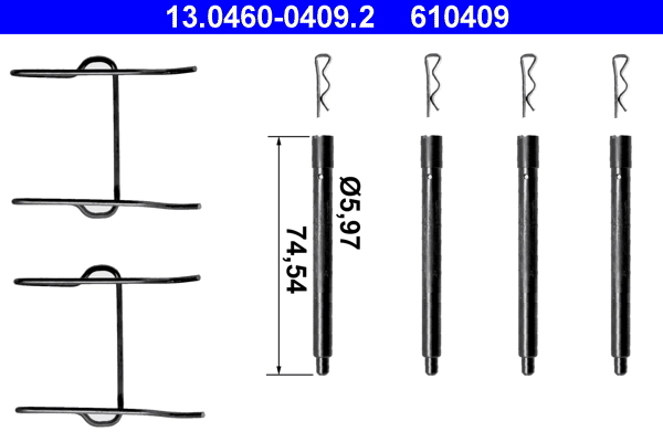 ATE Tartozékkészlet, tárcsafékbetét 13.0460-0409.2_ATE