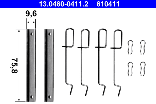 ATE Tartozékkészlet, tárcsafékbetét 13.0460-0411.2_ATE