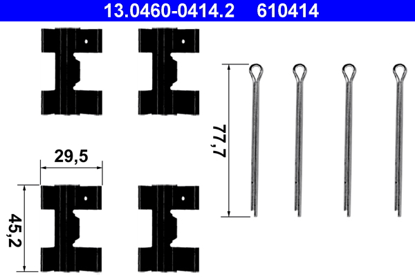 ATE Tartozékkészlet, tárcsafékbetét 13.0460-0414.2_ATE