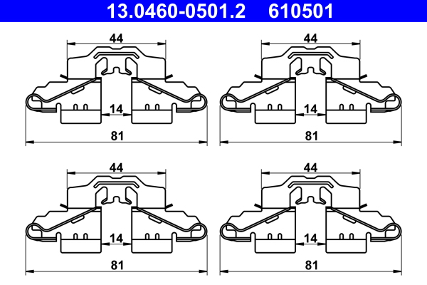 ATE Tartozékkészlet, tárcsafékbetét 13.0460-0501.2_ATE