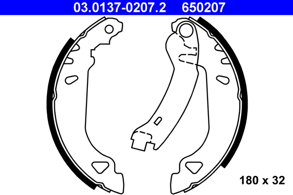 ATE Fékpofa 03.0137-0207.2_ATE