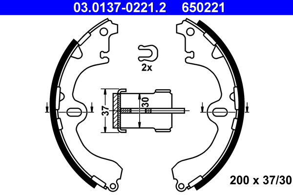 ATE Fékpofa 03.0137-0221.2_ATE