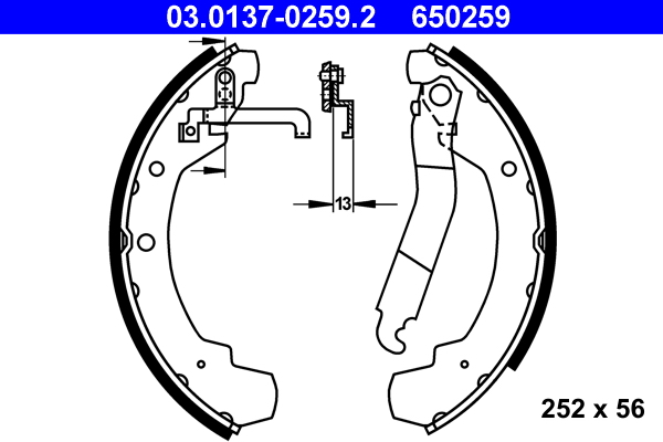 ATE Fékpofa 03.0137-0259.2_ATE