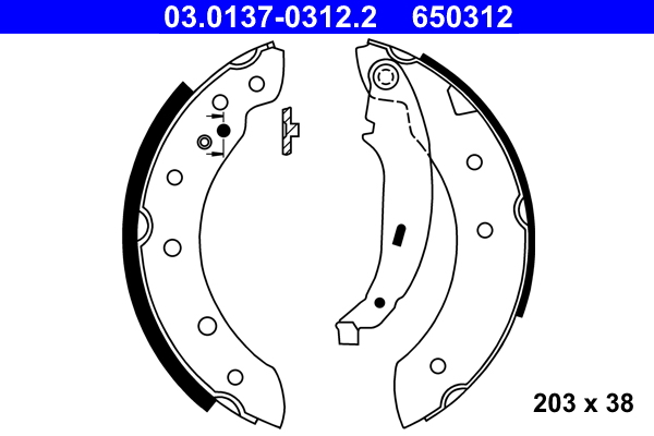 ATE Fékpofa 03.0137-0312.2_ATE