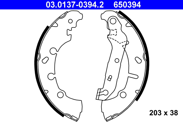 ATE Fékpofa 03.0137-0394.2_ATE