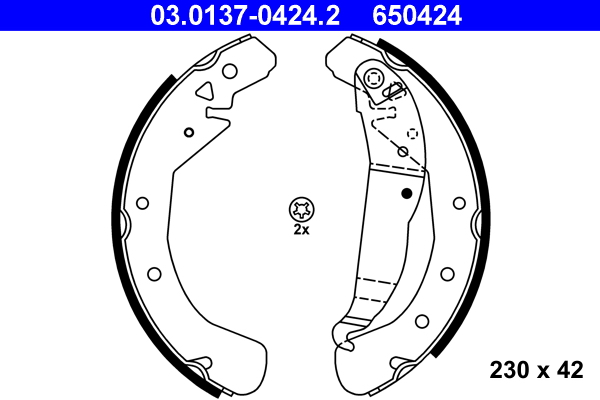 ATE Fékpofa 03.0137-0424.2_ATE