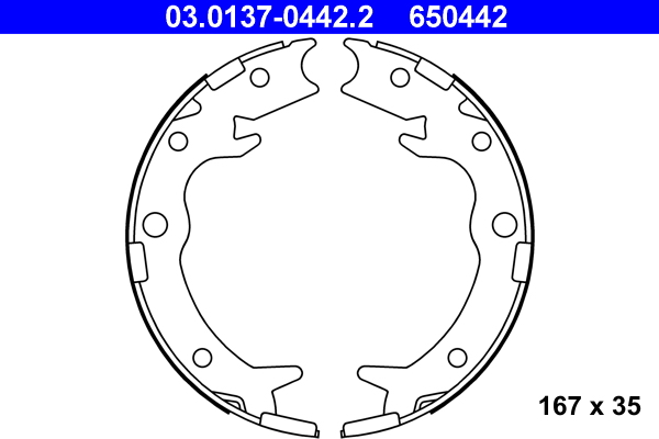 ATE Fékpofa 03.0137-0442.2_ATE