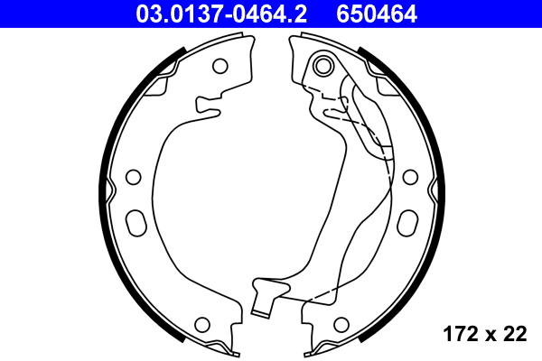 ATE Fékpofa 03.0137-0464.2_ATE