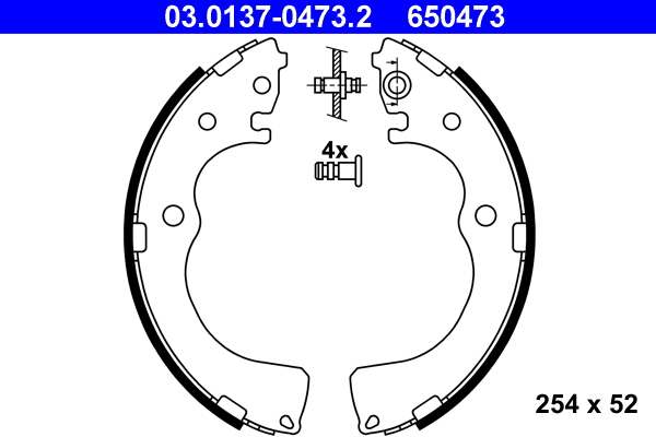 ATE Fékpofa 03.0137-0473.2_ATE