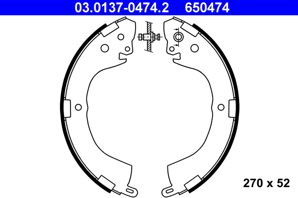 ATE Fékpofa 03.0137-0474.2_ATE