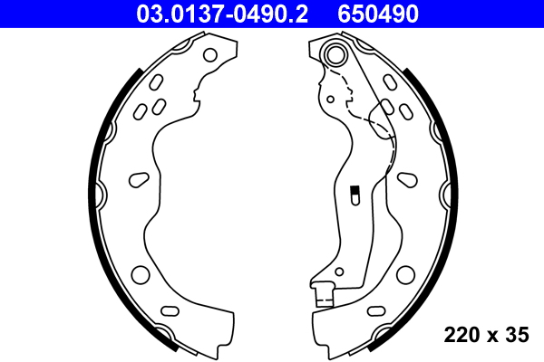 ATE Fékpofa 03.0137-0490.2_ATE