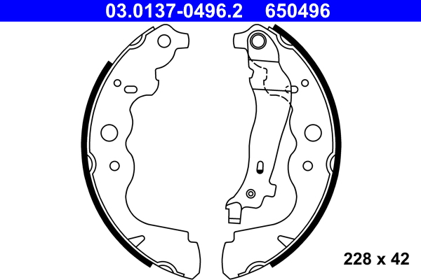 ATE Fékpofa 03.0137-0496.2_ATE