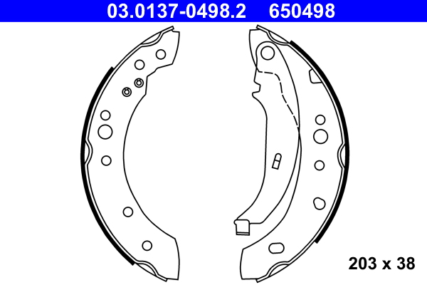 ATE Fékpofa 03.0137-0498.2_ATE