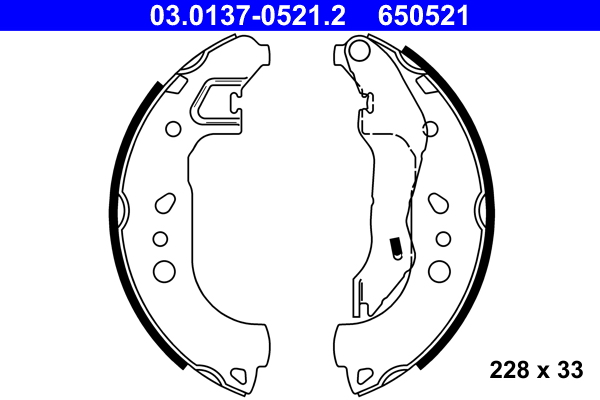 ATE Fékpofa 03.0137-0521.2_ATE