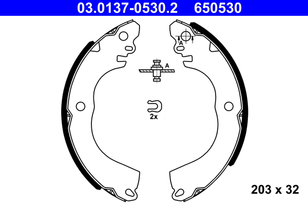 ATE Fékpofa 03.0137-0530.2_ATE