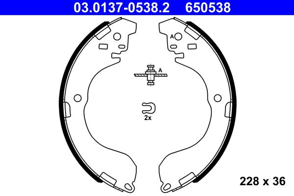 ATE Fékpofa 03.0137-0538.2_ATE