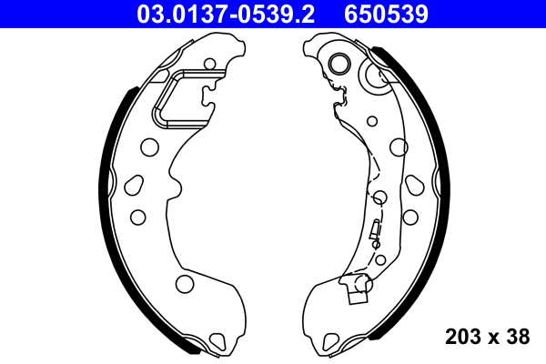 ATE Fékpofa 03.0137-0539.2_ATE