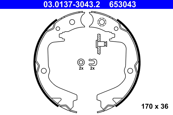 ATE Fékpofa 03.0137-3043.2_ATE