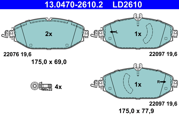 ATE Fékbetét, mind 13.0470-2610.2_ATE